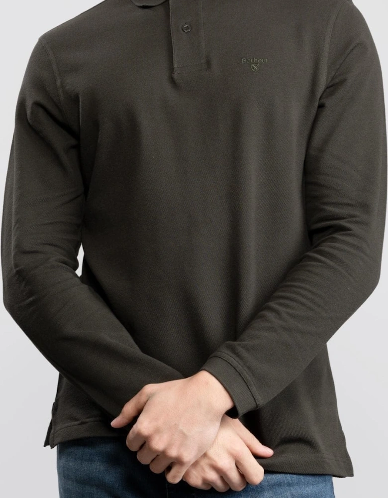 Sports Mens Long Sleeve Polo Shirt