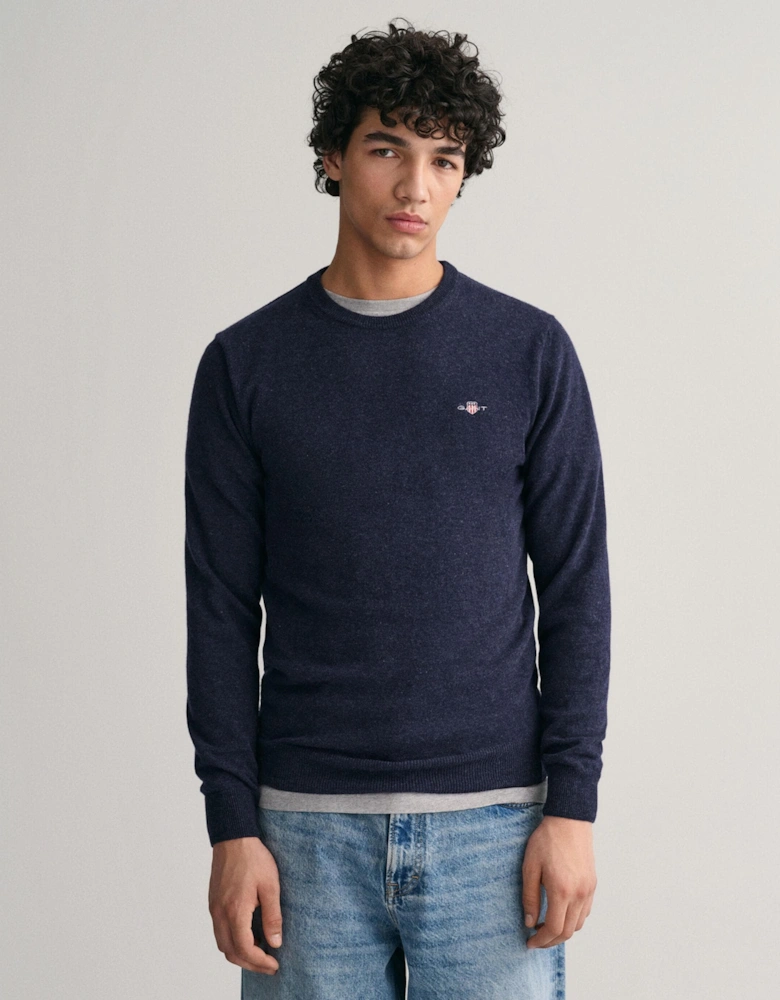 Mens Superfine Lambswool Crew Neck Jumper