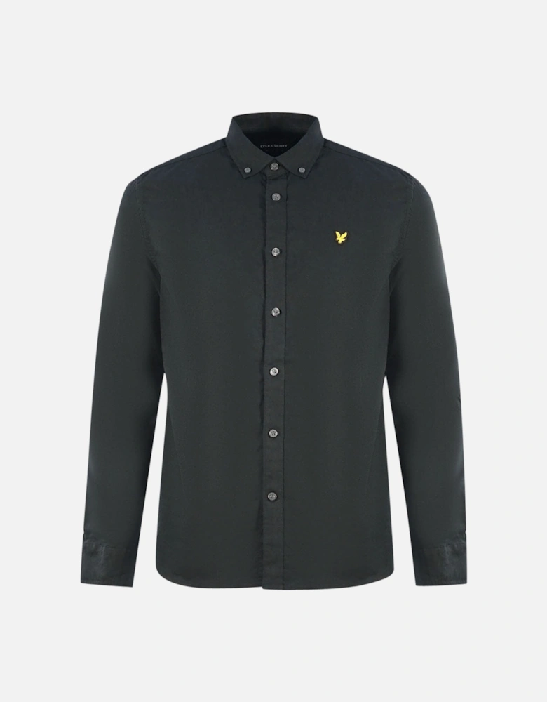 Lyle & Scott Black Long Sleeved Cotton Linen Shirt