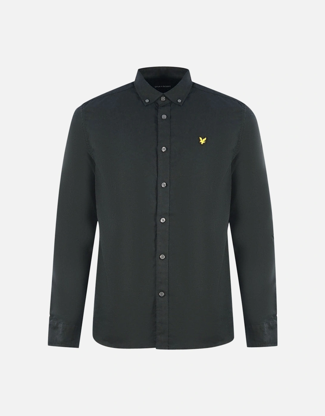 Lyle & Scott Black Long Sleeved Cotton Linen Shirt, 3 of 2