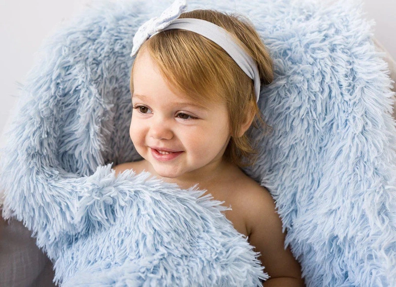 Fluffy Baby Blanket - Powder Blue - Koochicoo™?