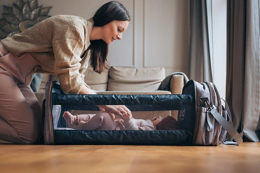 Baby Travel Crib Changing Bag - Windsor Grey - POD ®