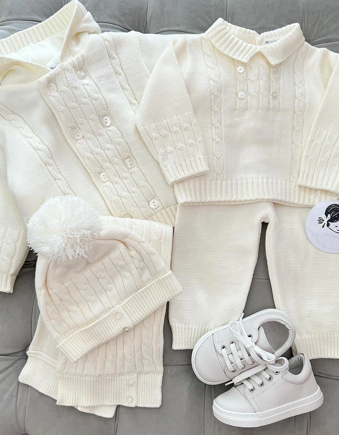 Ivory Knit Trouser Set