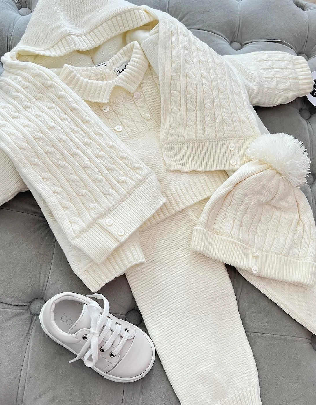 Ivory Knit Trouser Set