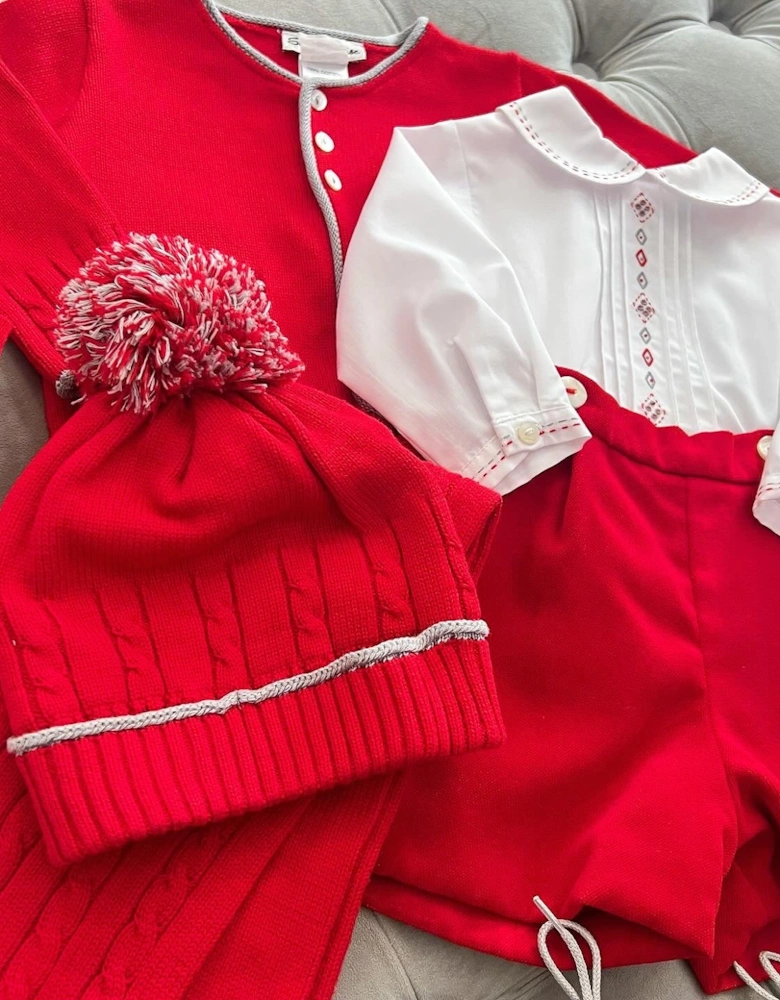 Red Knit Hat and Scarf