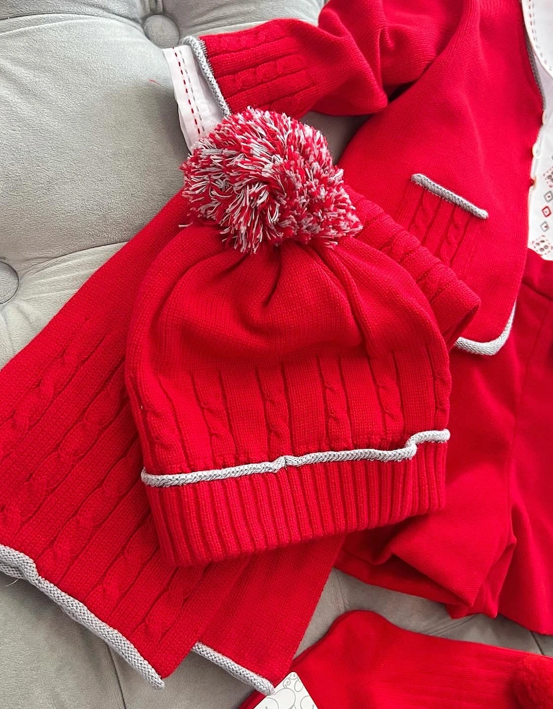Red Knit Hat and Scarf