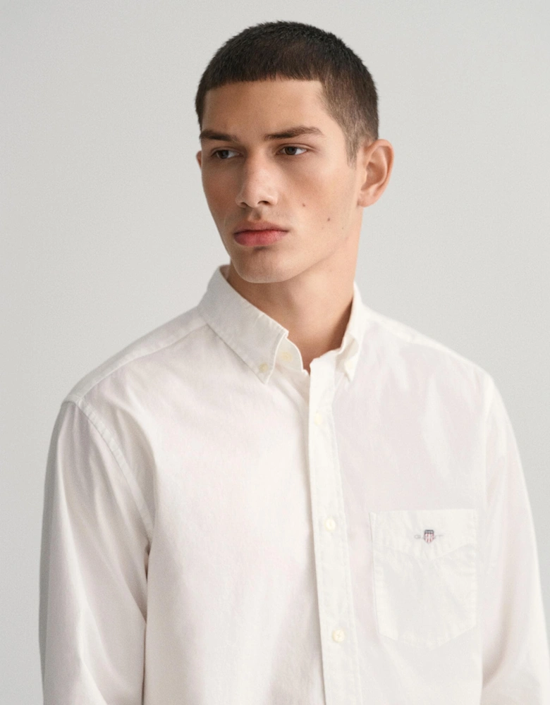 Mens Regular Fit Long Sleeve Poplin Shirt