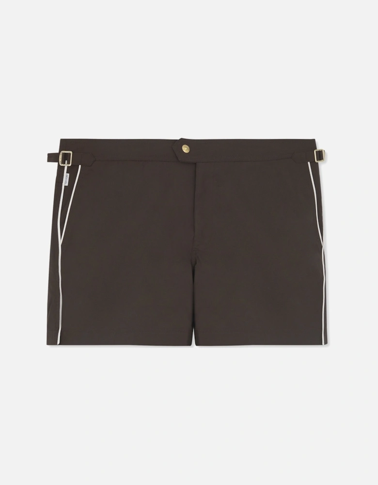 Poplin Piping Swimshorts Brown