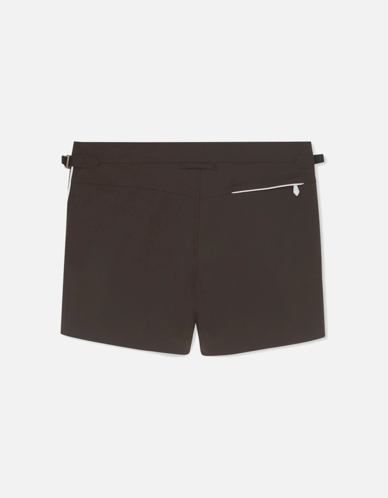 Poplin Piping Swimshorts Brown