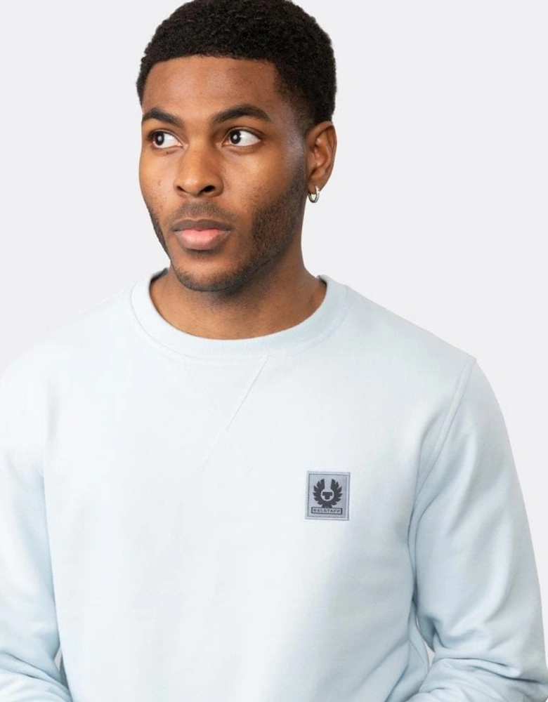 Mens Crew Neck Sweatshirt With Logo Patch