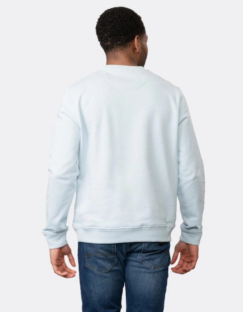 Mens Crew Neck Sweatshirt With Logo Patch