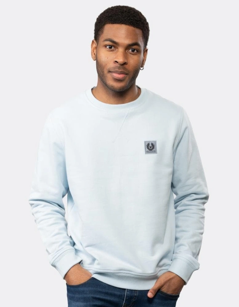 Mens Crew Neck Sweatshirt With Logo Patch