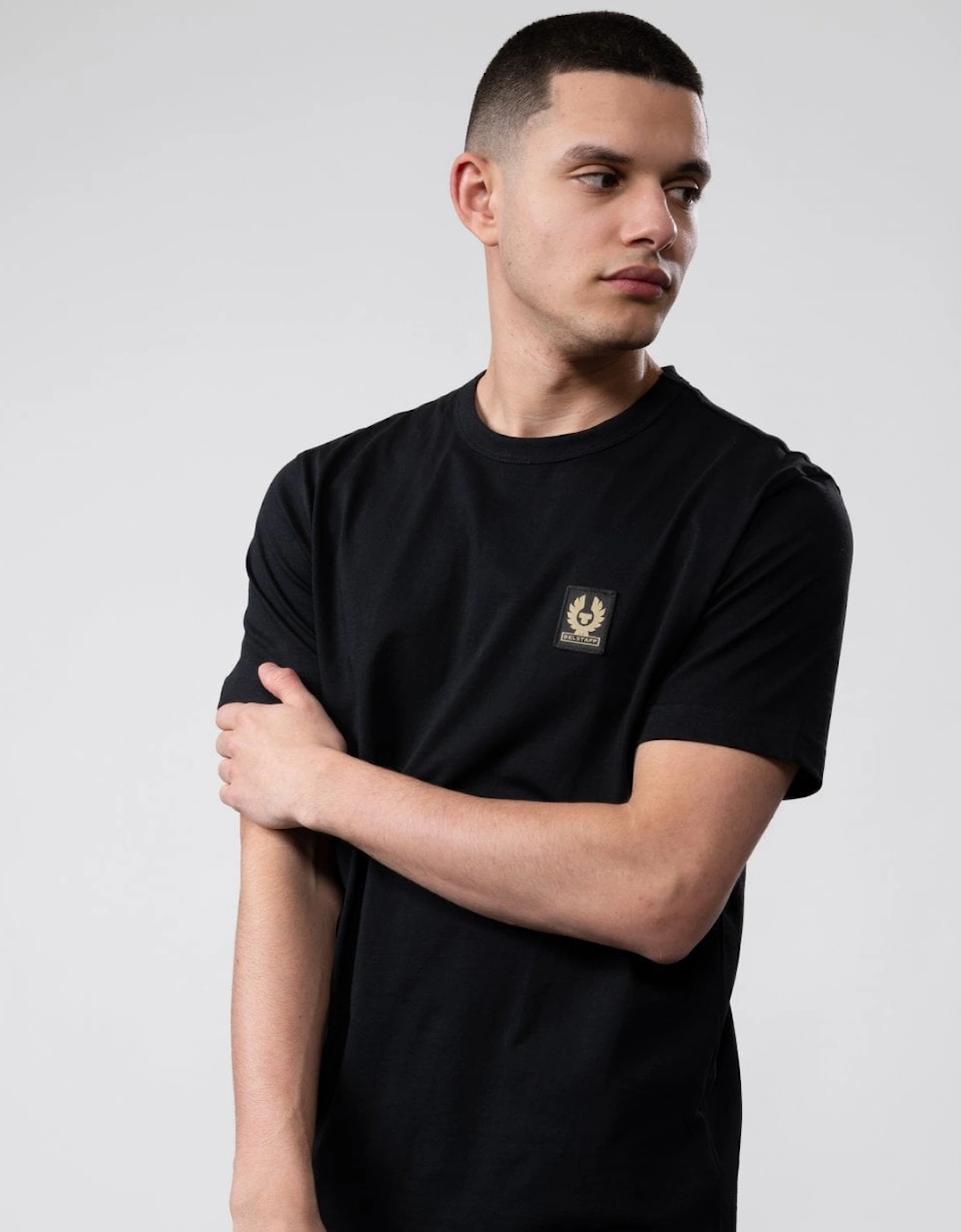 Short Sleeved Mens Logo Patch T-Shirt