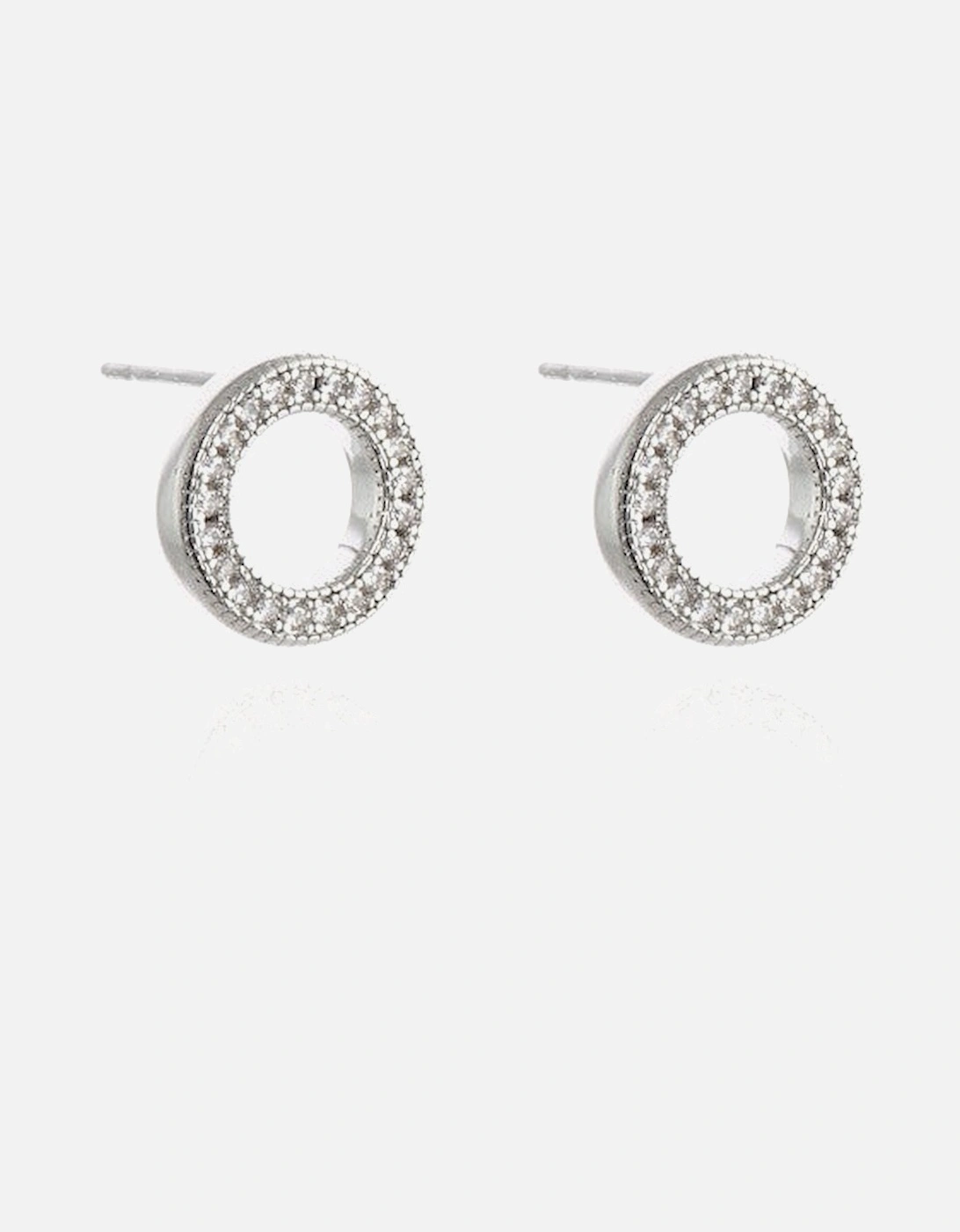Cachet Halo earrings plated in Rhodium, 5 of 4