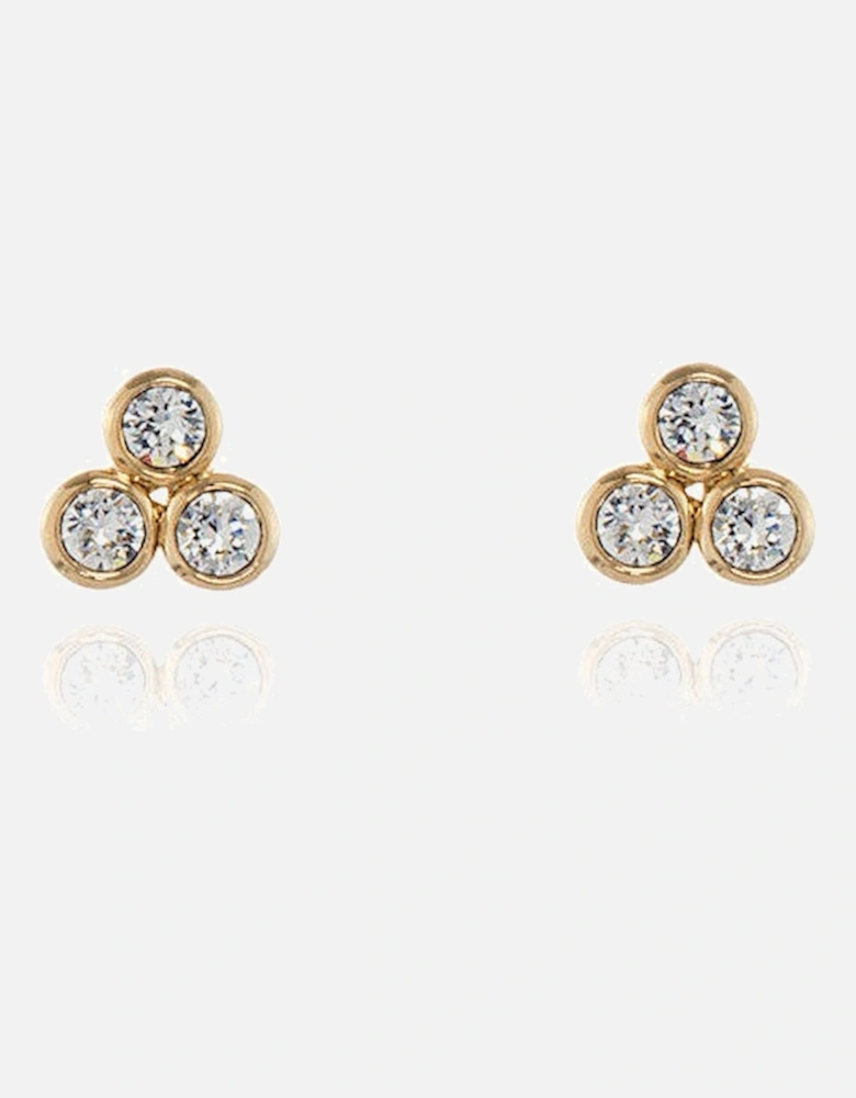 Cachet Trinity CZ earrings plated in Gold