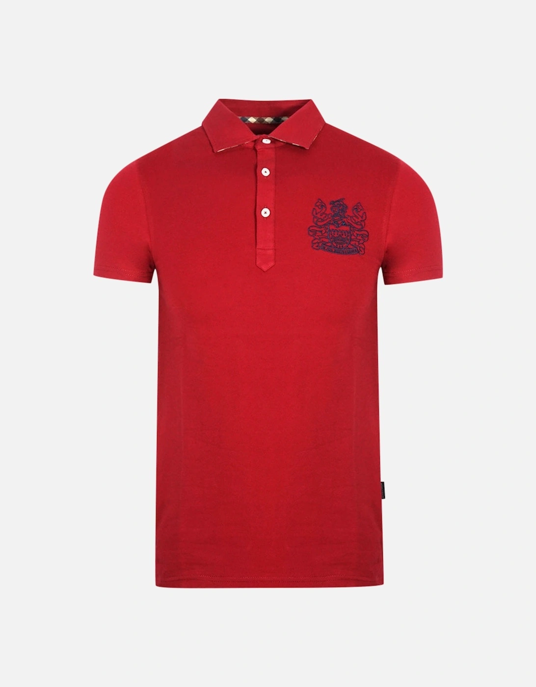 Aldis Crest Chest Logo Red Polo Shirt, 3 of 2