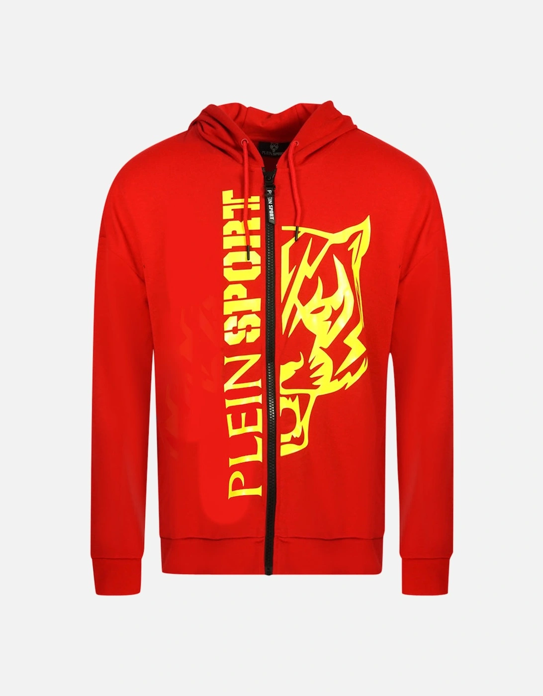 Sport Large Yellow Logo Red Zip Up Hoodie, 3 of 2