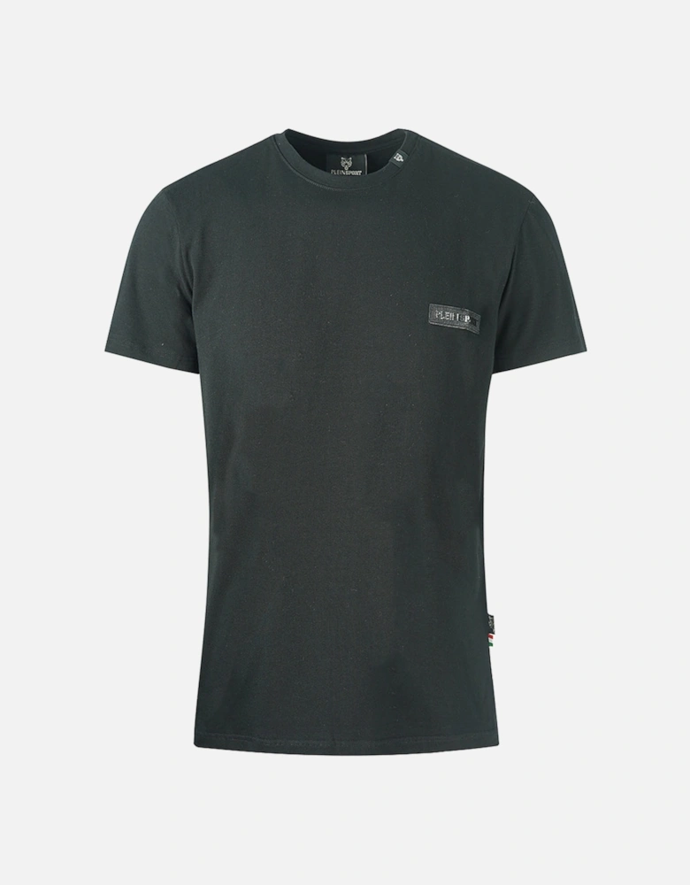 Plein Sport Leather Patch Logo Black T-Shirt