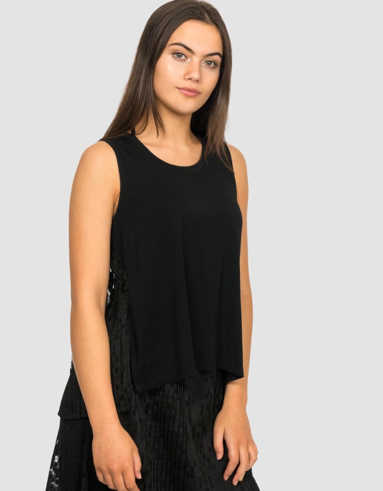 Womens Sleeveless Top With Lace Insert