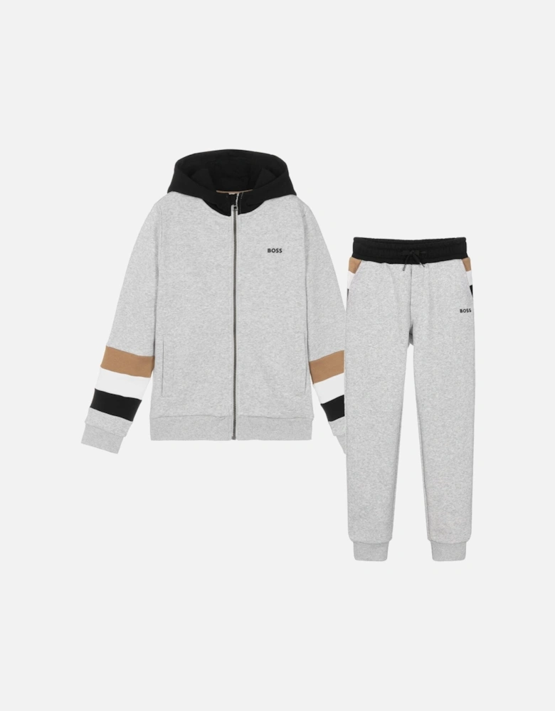 Boys Grey Logo Tracksuit J28122