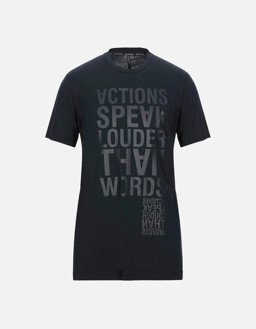 Actions Speak Louder Than Words Black Barrett T-Shirt, 2 of 1