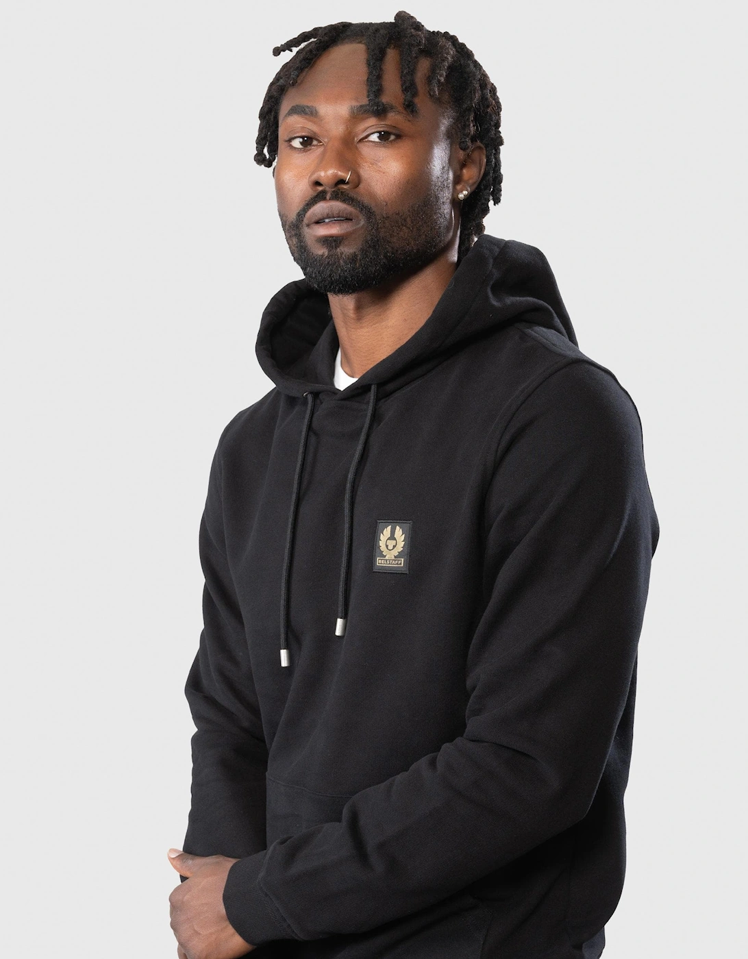 Mens Pullover Logo Patch Hoodie