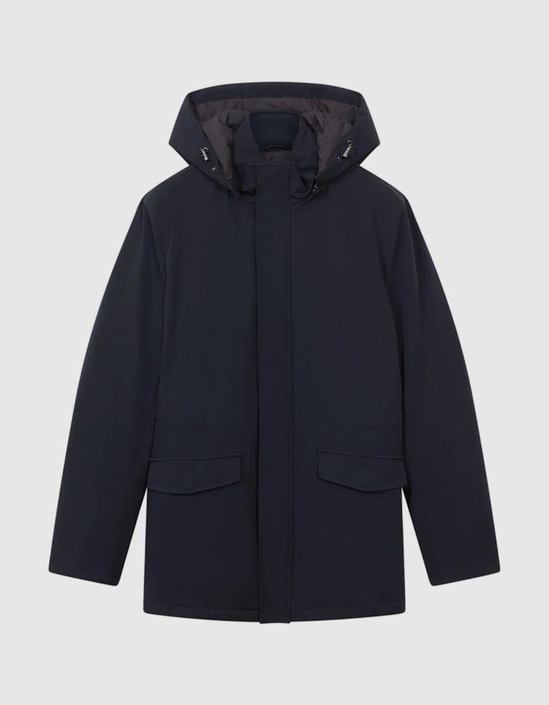 Water Repellent Removable Hooded Coat