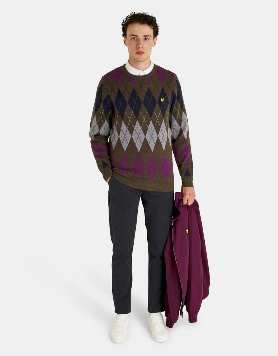 Lyle & Scott British Argyle Mens Crew Neck Jumper