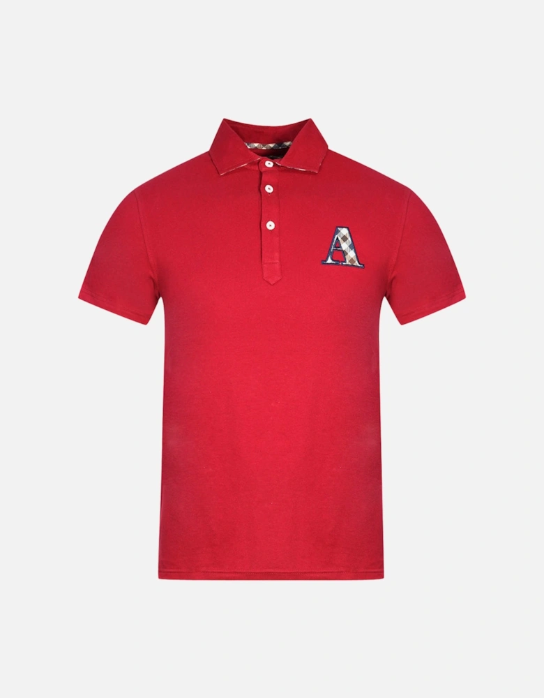 Check A Logo Red Polo Shirt