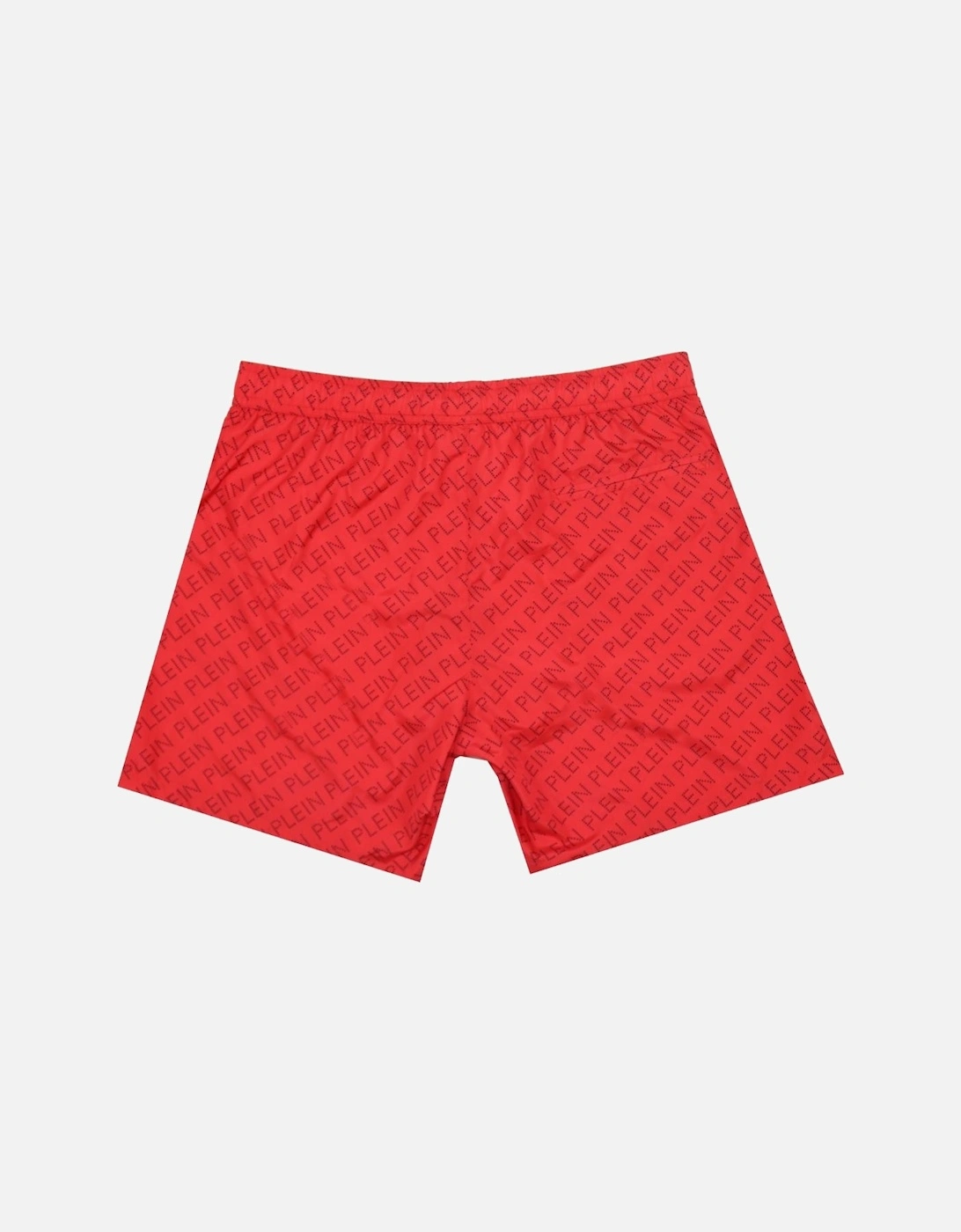 Repetitive Logo Red Swim Shorts