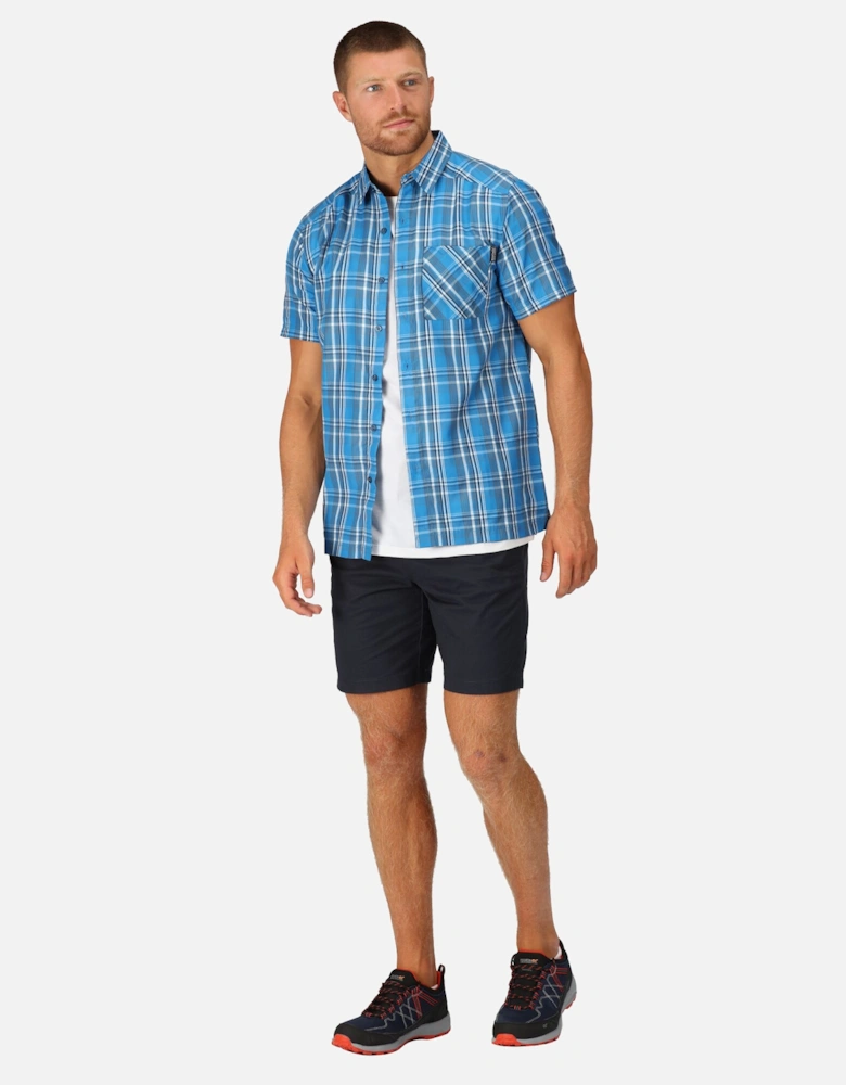 Mens Mindano VII Checked Short-Sleeved Shirt