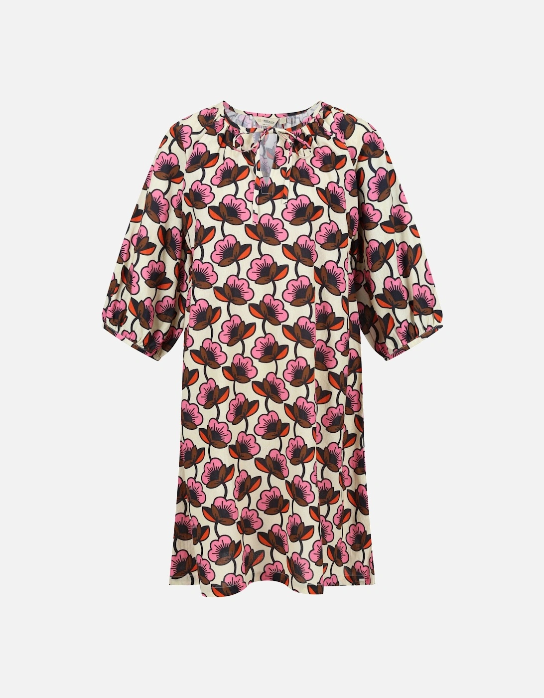 Womens/Ladies Orla Kiely Passion Flower Tie Neck Casual Dress, 6 of 5