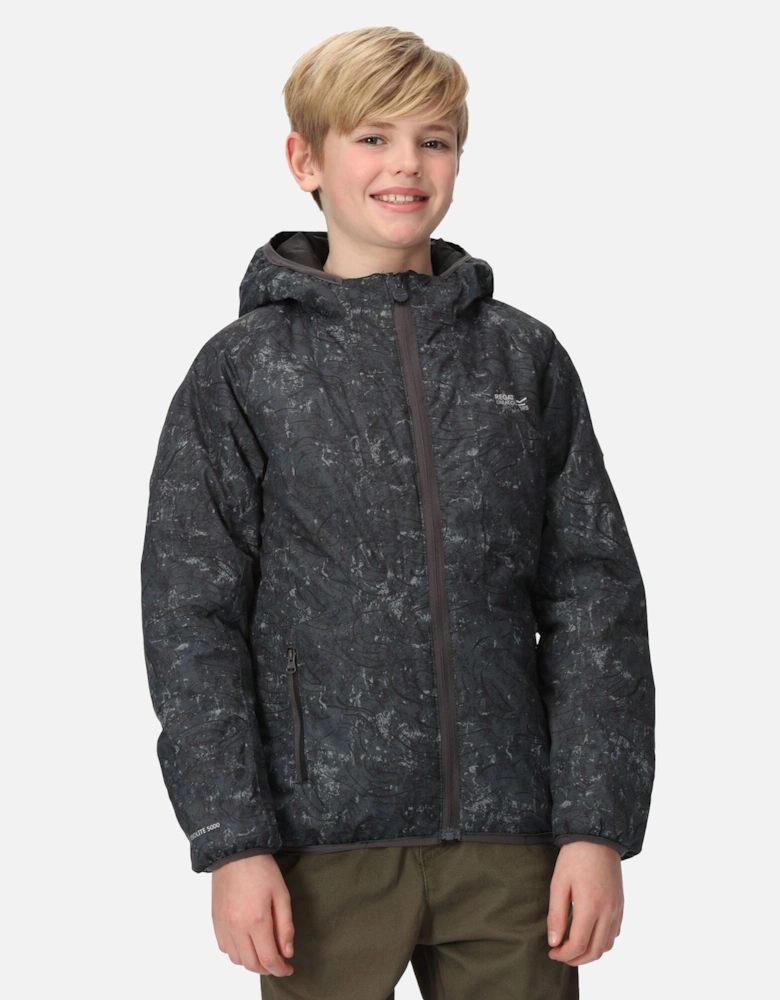 Childrens/Kids Volcanics VII Terrain Print Reflective Waterproof Jacket