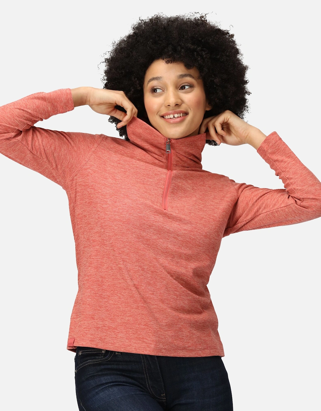 Womens/Ladies Kizmit Marl Half Zip Fleece Top