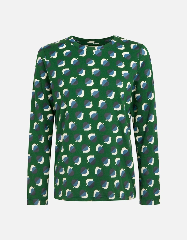 Womens/Ladies Orla Kiely Leaf Print Long-Sleeved T-Shirt