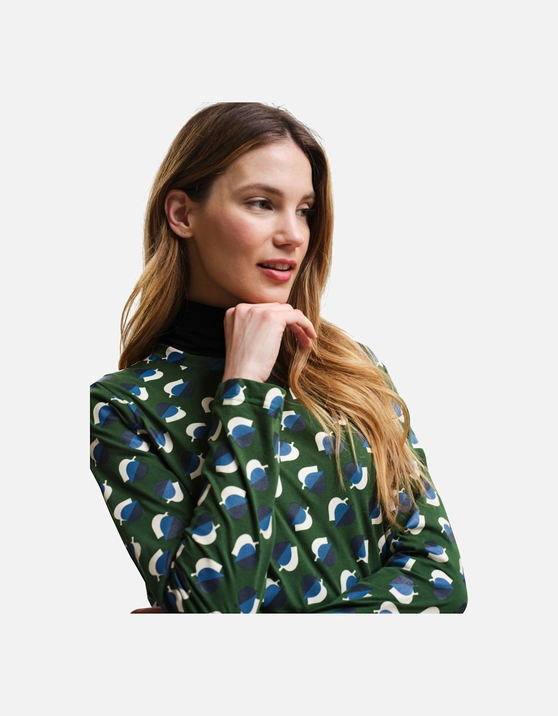 Womens/Ladies Orla Kiely Leaf Print Long-Sleeved T-Shirt