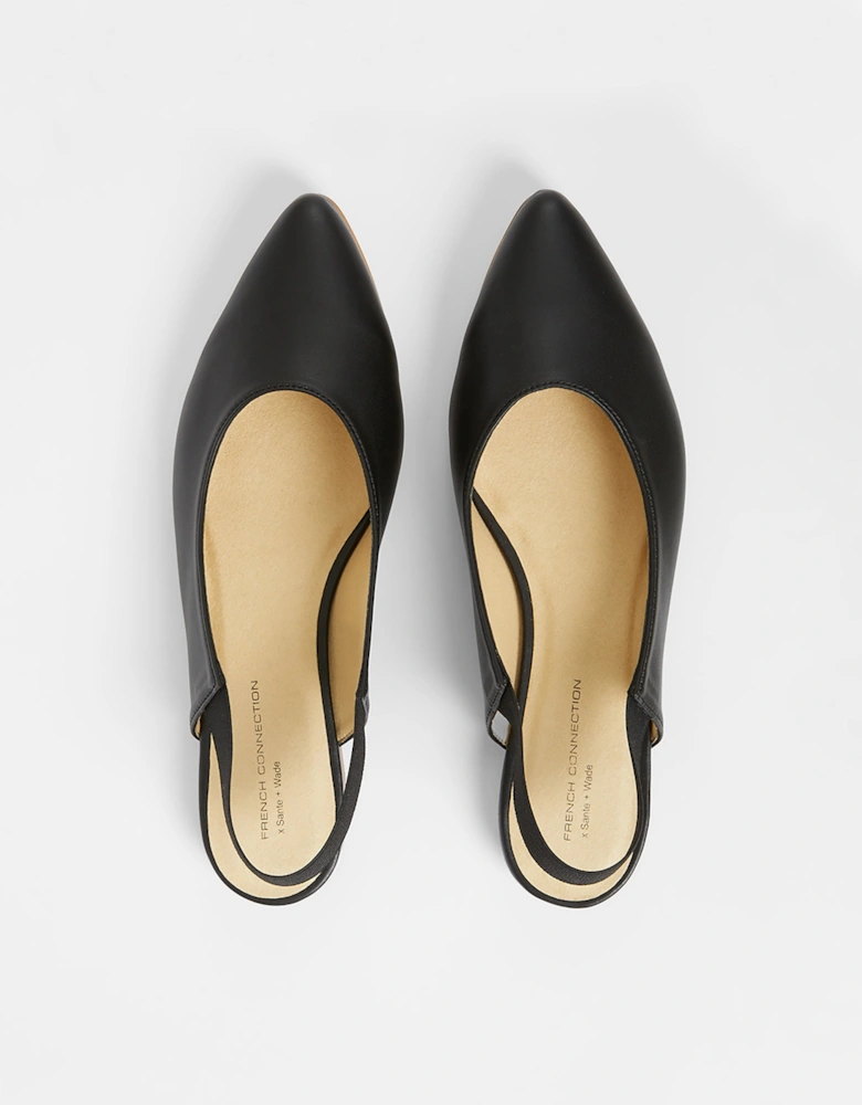 S+W x Meriola Pointed Toe Slingback Ballerina Pumps