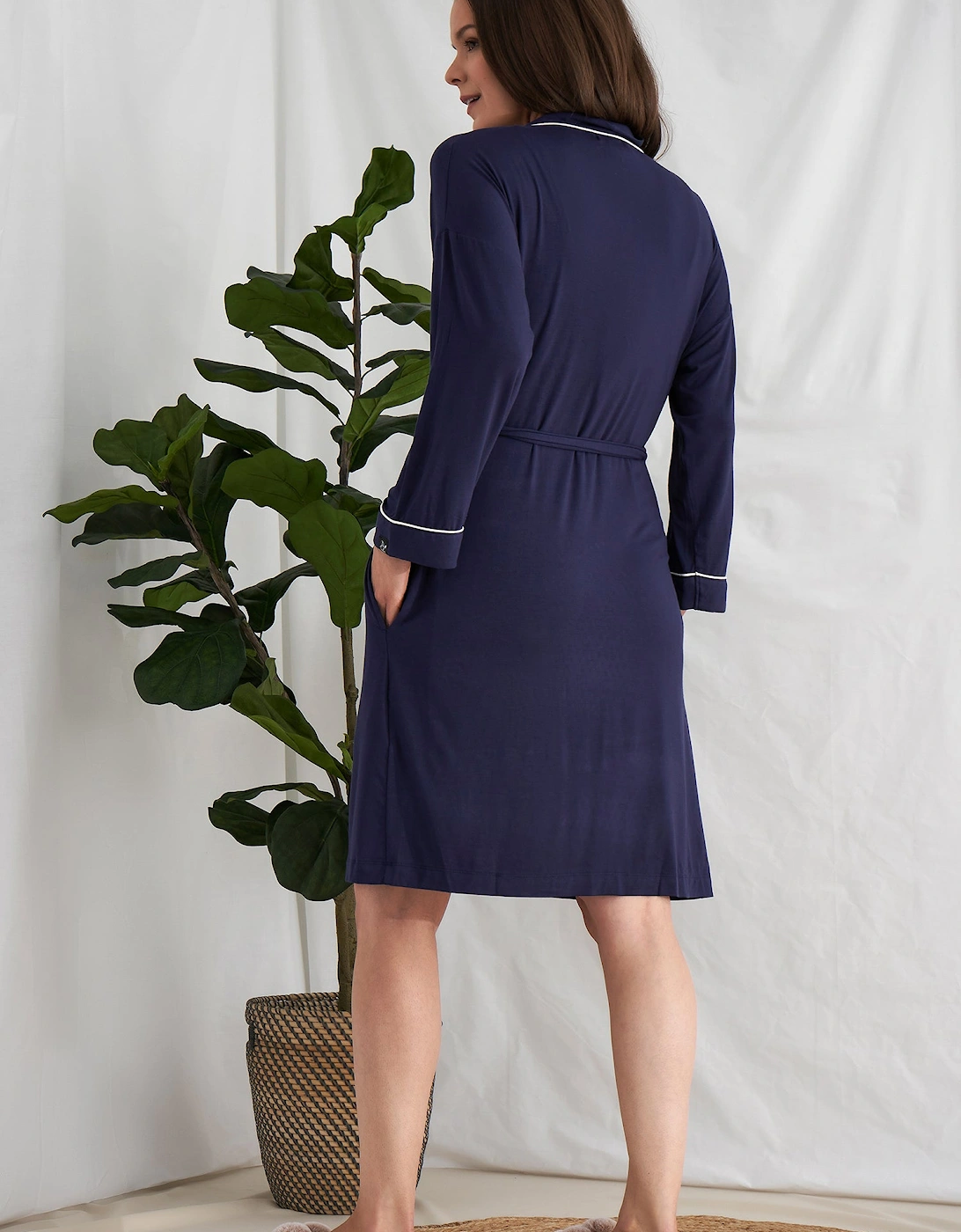 Bamboo Kimono Robe in Midnight - Wholesale