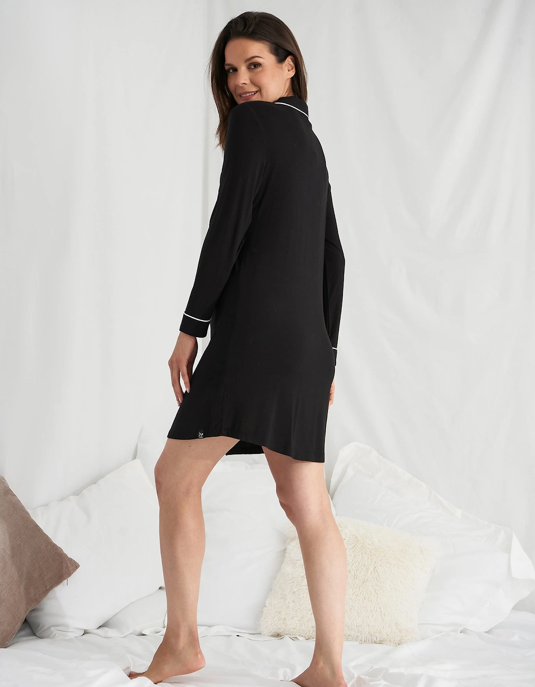 Bamboo Nightshirt in Black, 4 of 3