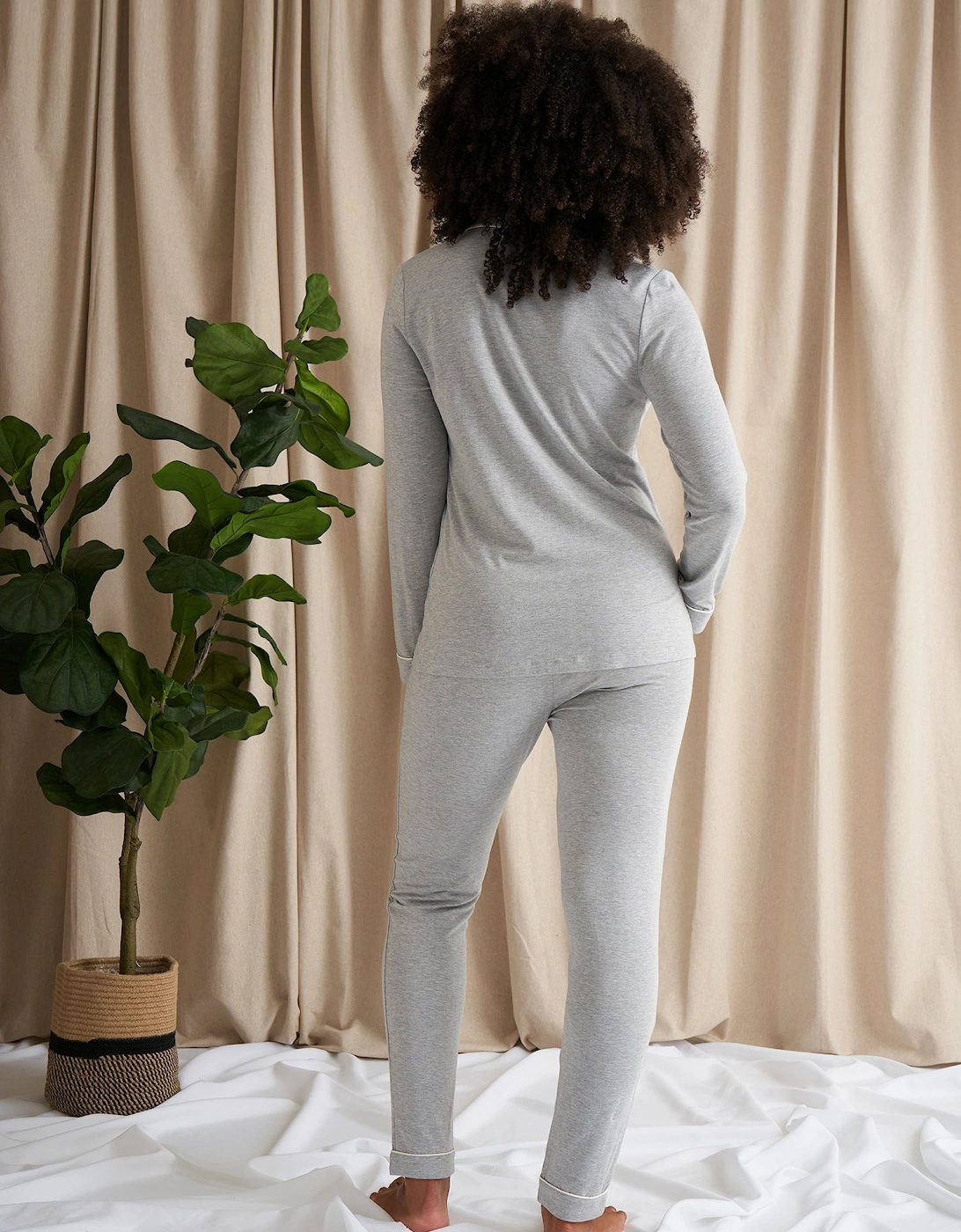 Bamboo Pyjama Set in Grey Marl