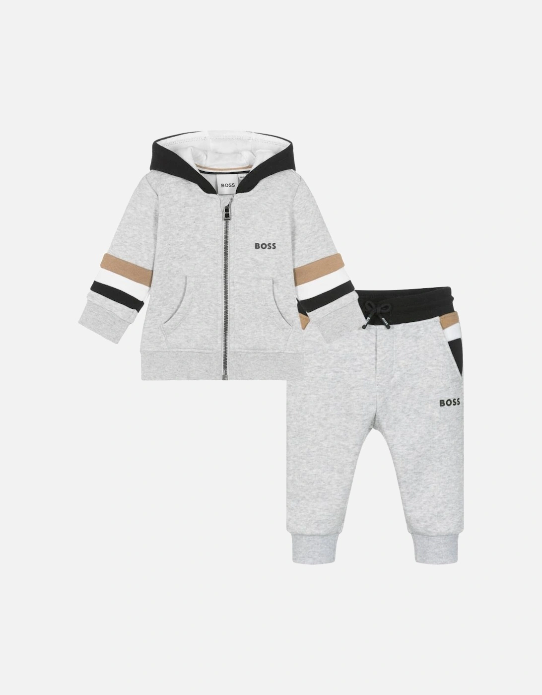 Baby Jersey Grey Hooded Tracksuit, 6 of 5