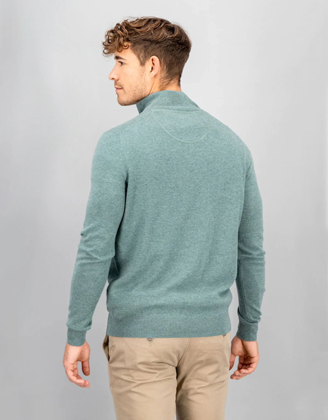 Men's Troyer Zip Jumper Sage Green