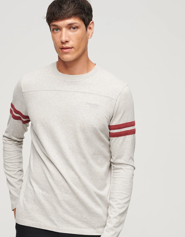 Long Sleeve Essential Logo Quart T-Shirt - Light Grey