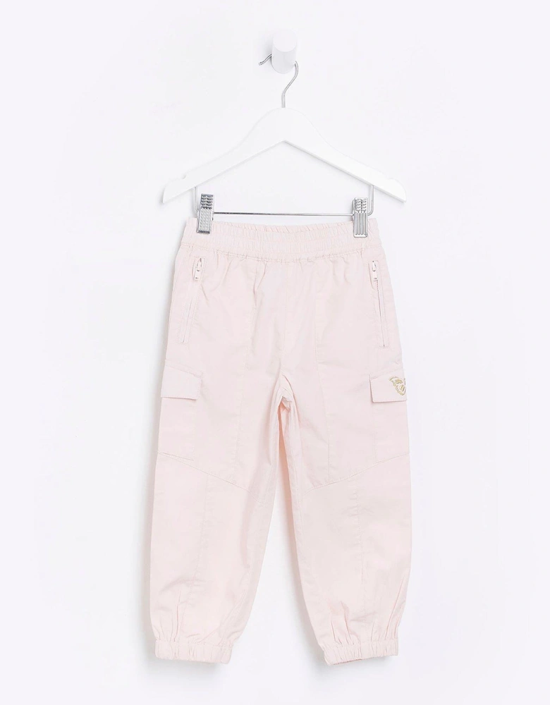 Mini Mini Girl Embroidered Cargo Trousers - Pink