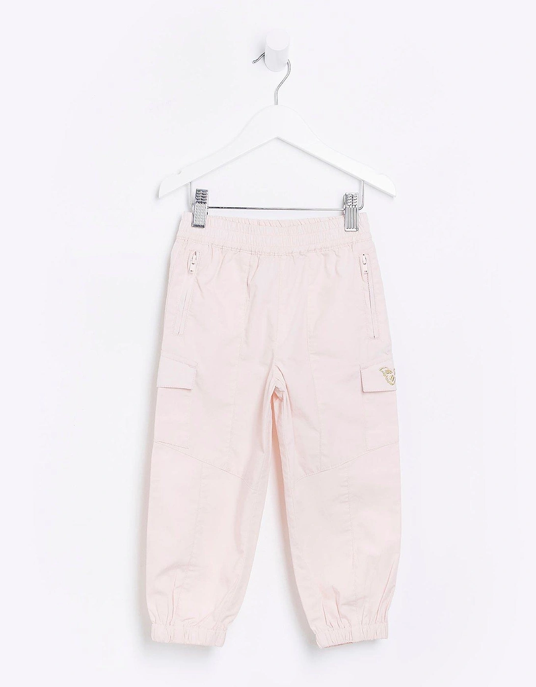 Mini Mini Girl Embroidered Cargo Trousers - Pink, 3 of 2
