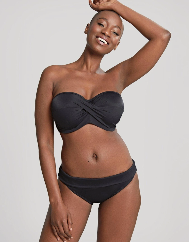 Anya Riva Twist Bandeau Bikini Top - Black