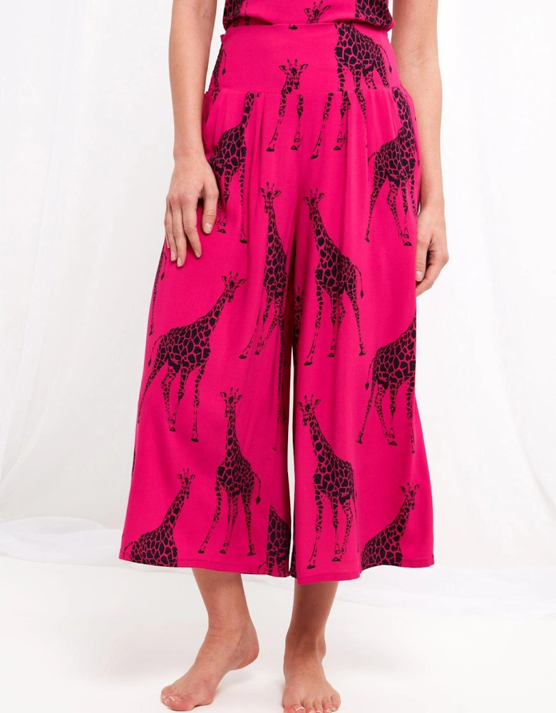 Boutique Giraffe Wide Leg Trouser -pink