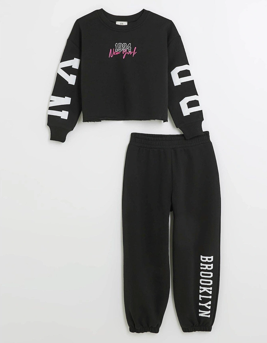 Girls Brooklyn Sweatshirt Set - Black, 6 of 5