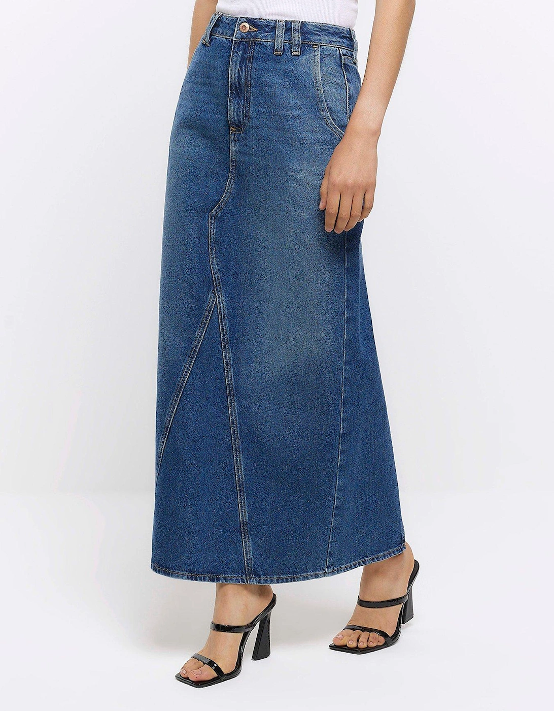 Split Detail Maxi Skirt - Blue, 6 of 5