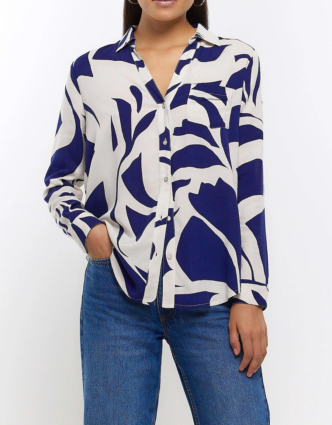 Abstract Print Shirt - Navy, 6 of 5